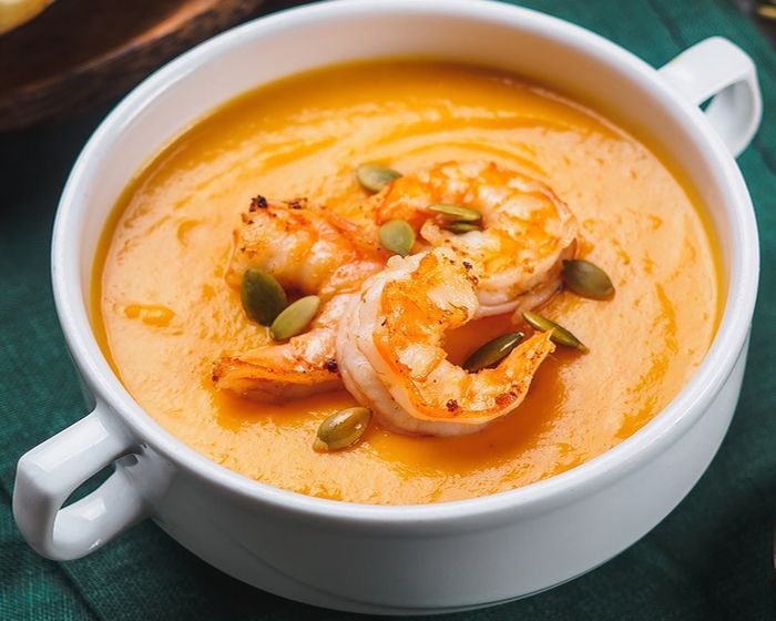 Тыквенный суп с креветками, лучшие рецепты
